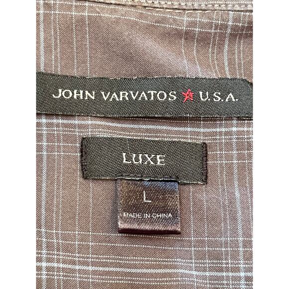 John Varvatos Luxe Plaid Button-Down Preppy Shirt - Size Large - Picture 3 of 6